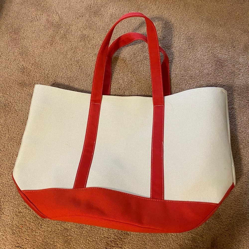 Red & white tote